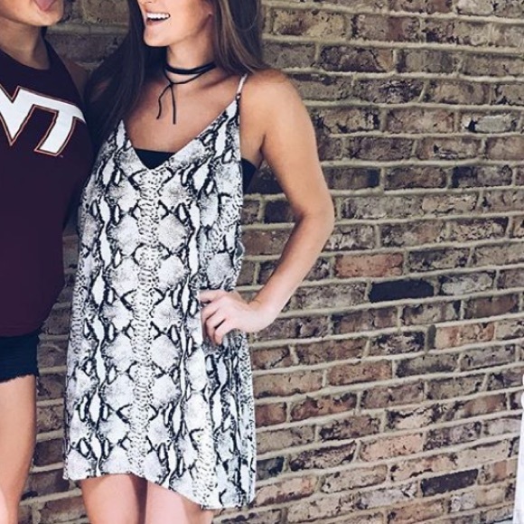 snakeskin shift dress